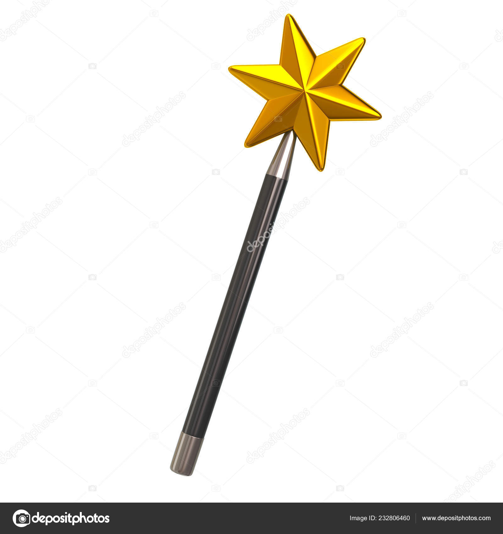 Magic Star Wand Illustration Isolated White Background Stock Photo