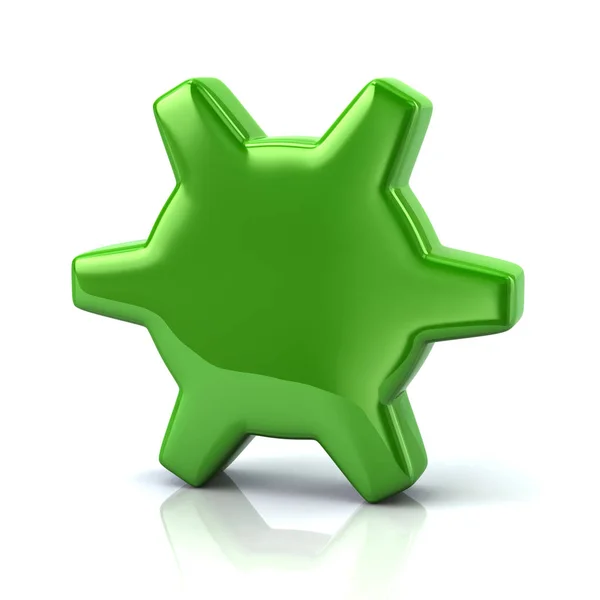 Green Gear Settings Icon Illustration White Background — Stock Photo, Image