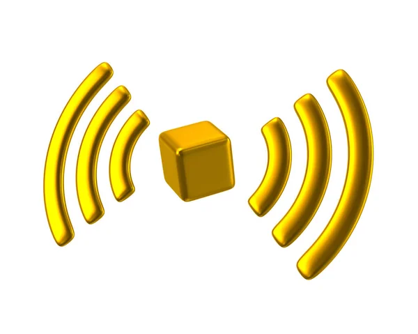 Złotą ikonę sieci Wi-Fi — Zdjęcie stockowe