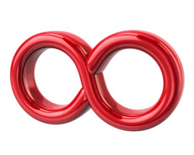 Infinity 3d illüstrasyon kırmızı sembolü