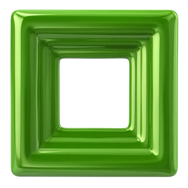 Foto in bianco cornice verde illustrazione 3d — Foto Stock