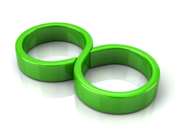 Grüne Unendlichkeit Symbol Symbol 3d Abbildung — Stockfoto