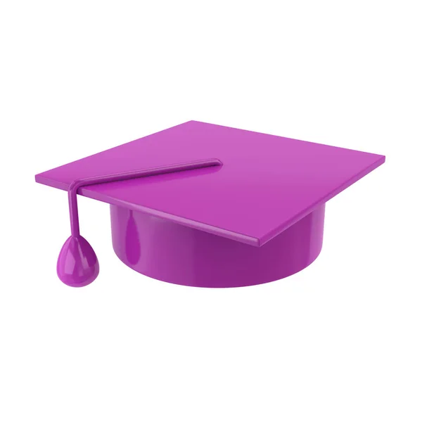 Purple graduation cap 3d illustration — Stock Photo, Image