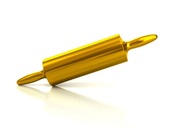 Ícone de rolo dourado 3d ilustração — Fotografia de Stock