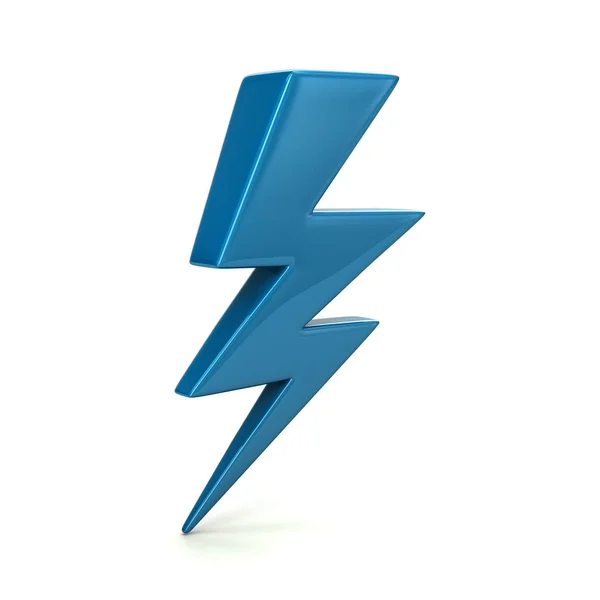 Illustração azul do ícone 3d da iluminação do trovão — Fotografia de Stock