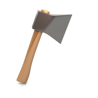Gümüş balta simgesi 3d illüstrasyon