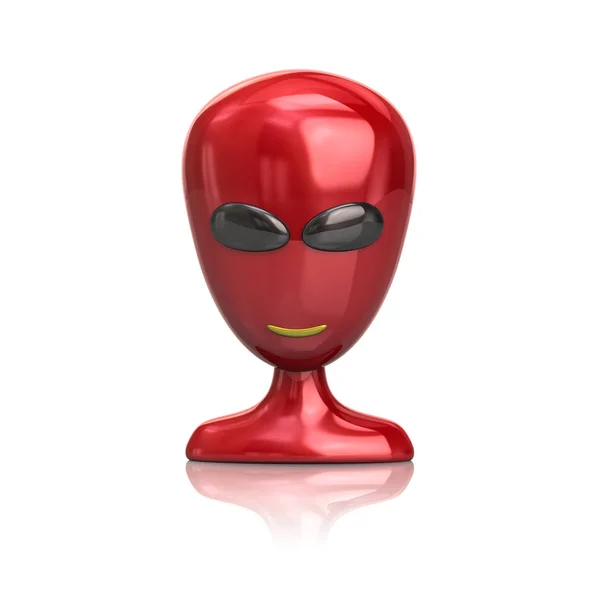Icono alienígena rojo 3d ilustración —  Fotos de Stock
