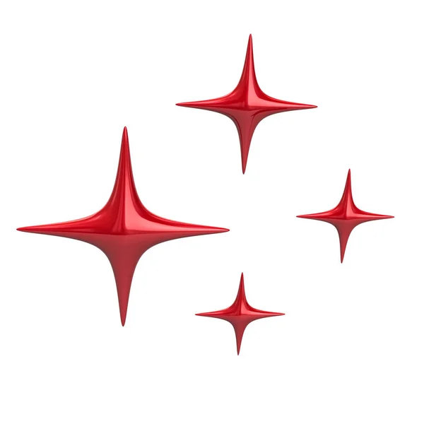 Red sparkle star icon 3d illustration — Stock Photo, Image
