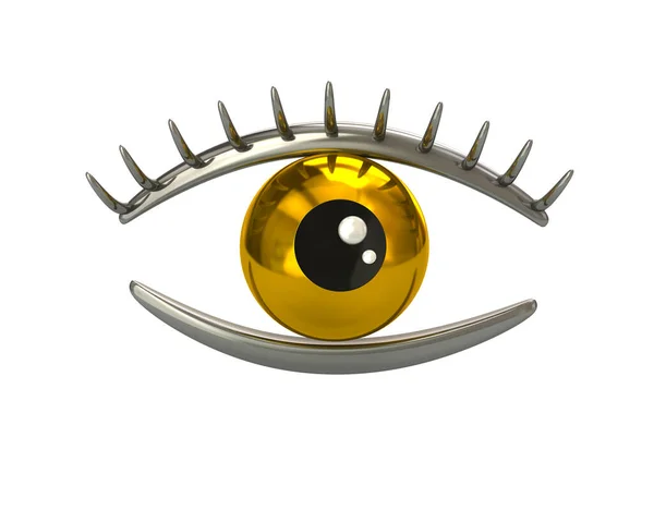 Golden Eye Icon Illustration Isolated White Background — Stock Photo, Image