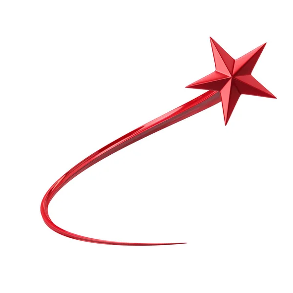 Rode vallende ster 3d illustratie — Stockfoto
