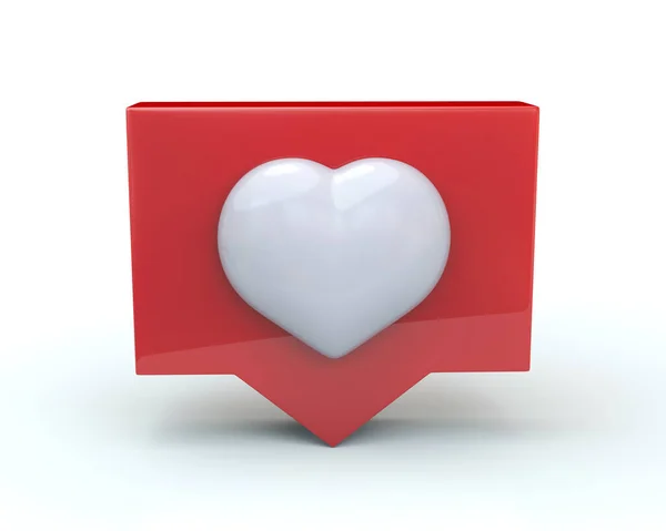 Soziale Medien Wie Ikone Weißes Herz Roter Sprechblase Illustration Isoliert — Stockfoto