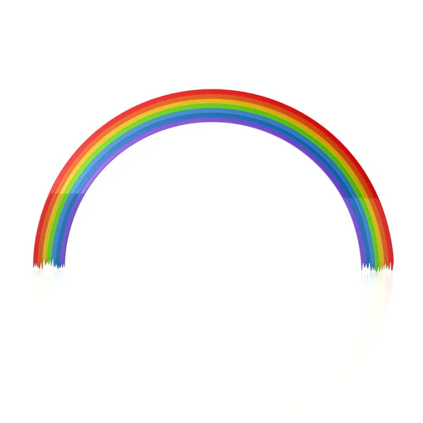 Illustratie Van Eenvoudige Kleurrijke Regenboog Geïsoleerd Witte Achtergrond — Stockfoto