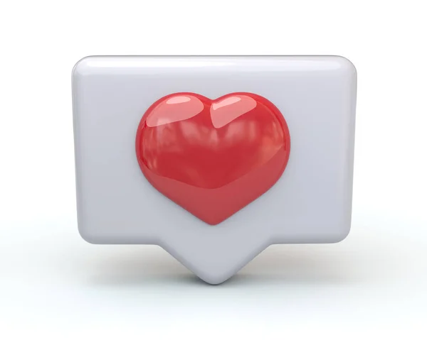 Redes Sociales Simples Como Icono Con Corazón Burbuja Del Habla —  Fotos de Stock