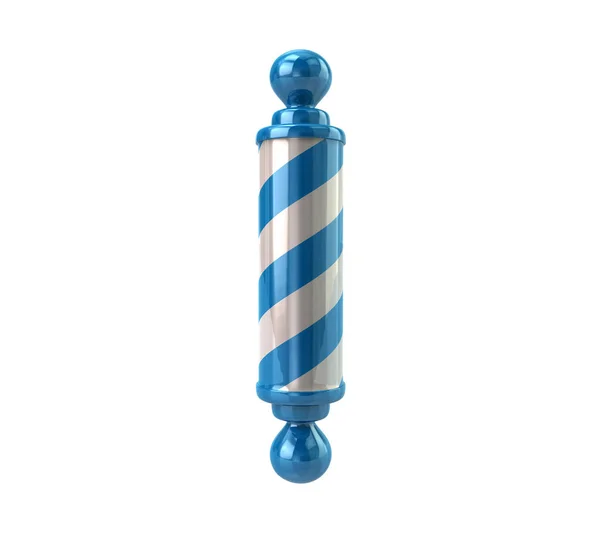 Blauwe Kapper Winkel Paal Illustratie Geïsoleerd Witte Achtergrond — Stockfoto