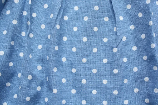 Blue Background White Polka Dot Skirt Texture — Stock Photo, Image
