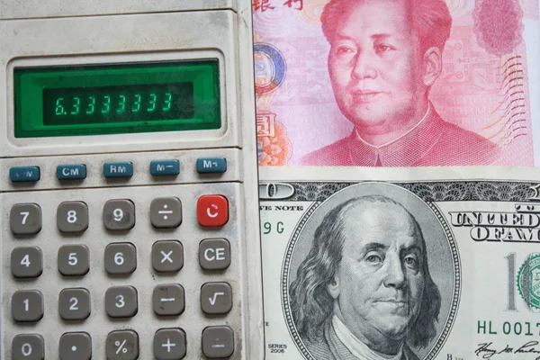 Rmb Usd Calculator — Stock Photo, Image