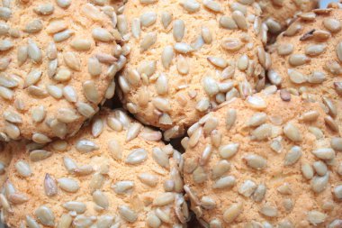 Bisküviler, ayçiçeği tohumu Close-up