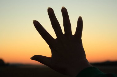 Gün batımında jest siluet