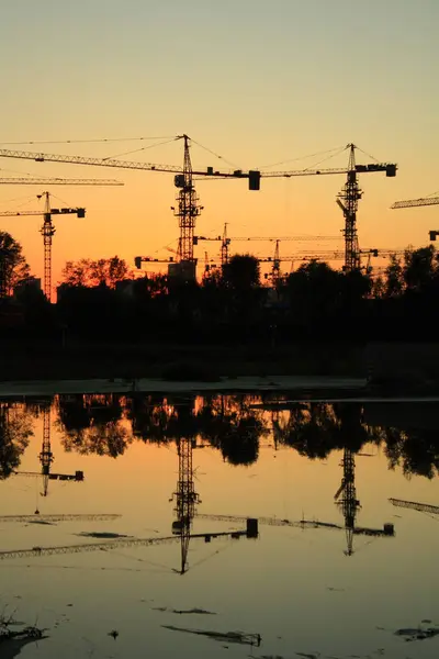 Local Construção Anoitecer — Fotografia de Stock