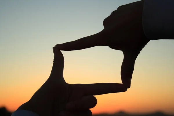 Marco Hecho Mano Atardecer — Foto de Stock