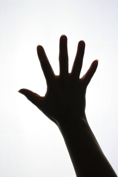 Close-up gesture silhouette