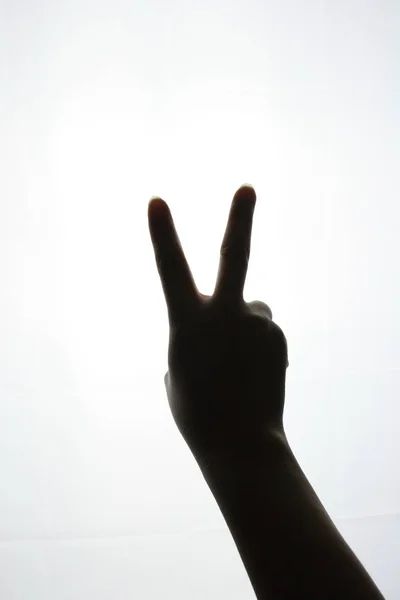Close Gesture Silhouette — Stock Photo, Image