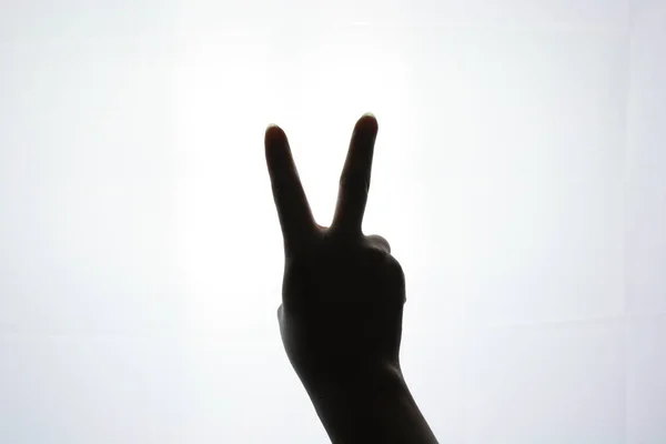 Close Gesture Silhouette — Stock Photo, Image