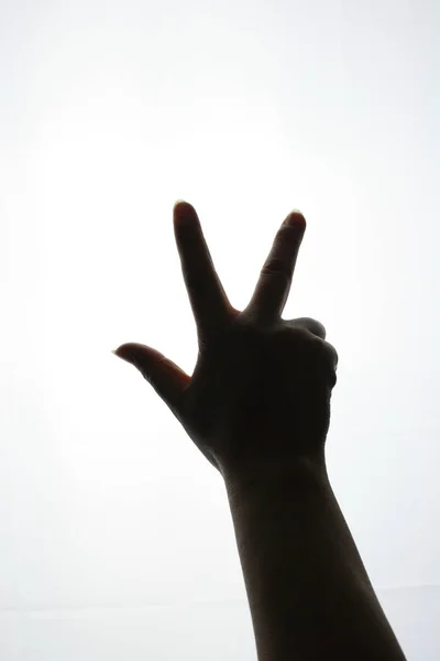 Close Gesture Silhouette — Stock Photo, Image