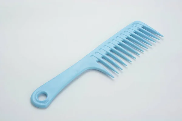 Closeup Blue Plastic Comb — Stock Photo, Image