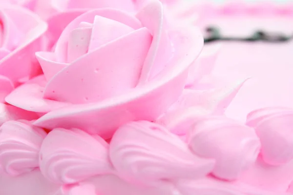Крупним Планом Рожевий Торт День Народження — стокове фото