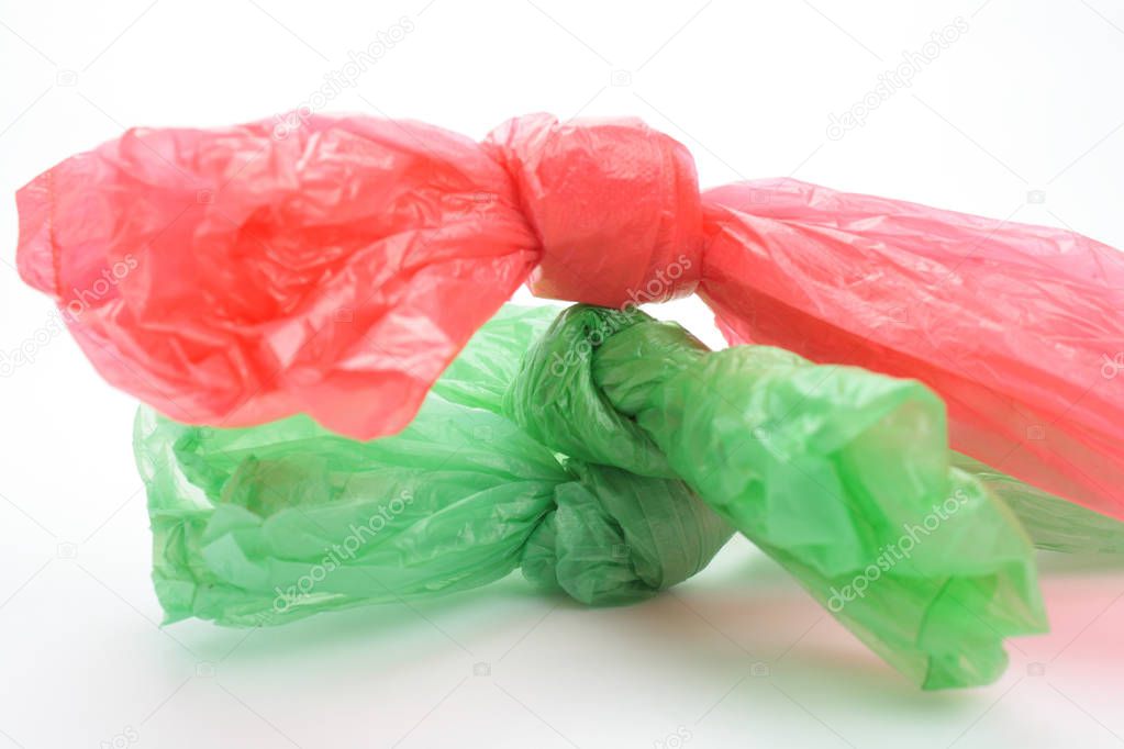 Plastic bag on white background