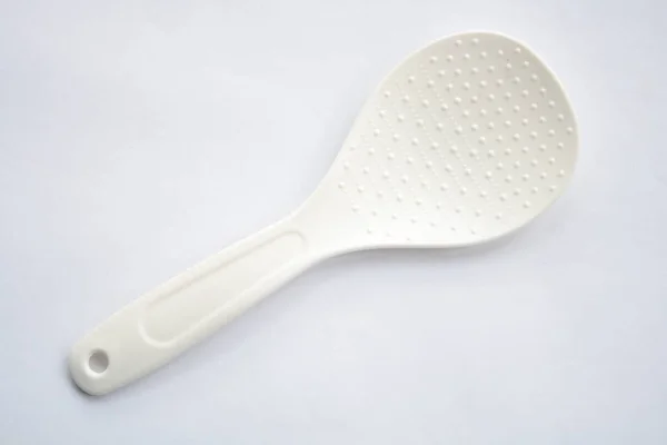 Plastic Spoon White Background — Stock Photo, Image