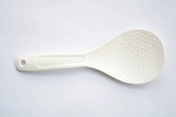 Plastic Spoon White Background — Stock Photo, Image