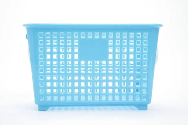 Empty Plastic Basket White Background — Stock Photo, Image