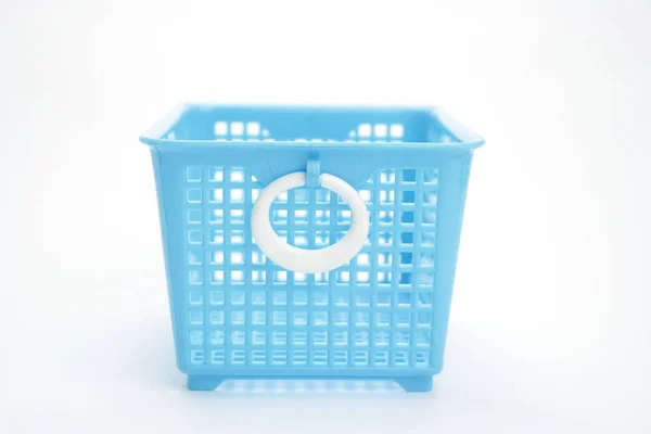 Empty Plastic Basket White Background — Stock Photo, Image