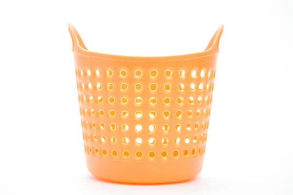 Empty Plastic Basket White Background — Stock Photo, Image