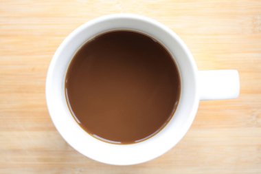 Bir kupa closeup sıcak kahve