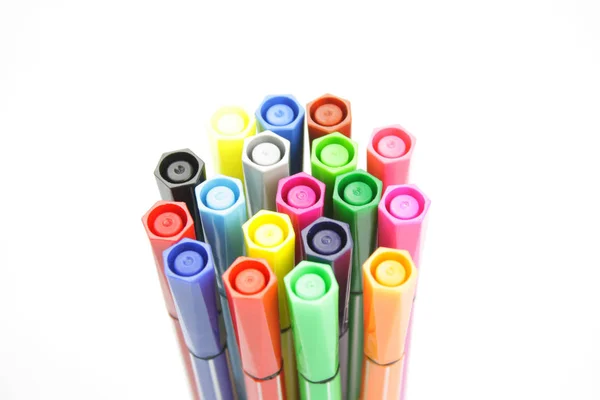 Colored Felt Pens White Background — Stock Photo, Image