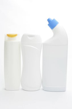 Banyo malzemeleri ile plastik şişe yakın çekim