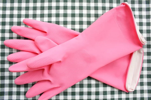 Rubber gloves are pink