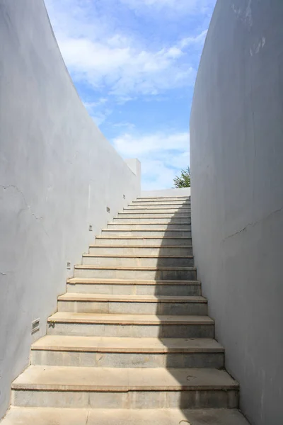 Escadaria Pedra Com Paredes — Fotografia de Stock