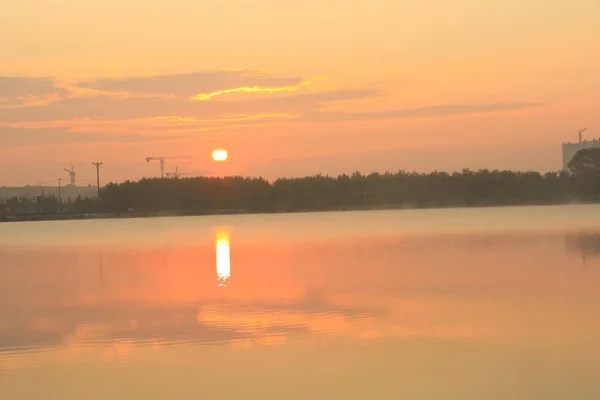 Nascer Sol Lago — Fotografia de Stock