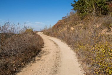 Dağlar arasındaki toprak yol