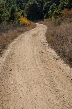 Dağlar arasındaki toprak yol