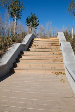Ahşap merdivenlere yakın çekim