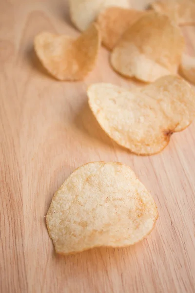 Kartoffelchips Aus Nächster Nähe — Stockfoto