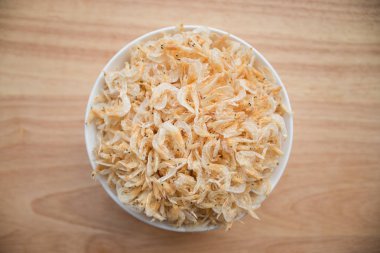 Kurutulmuş karides derisi yakın plan.