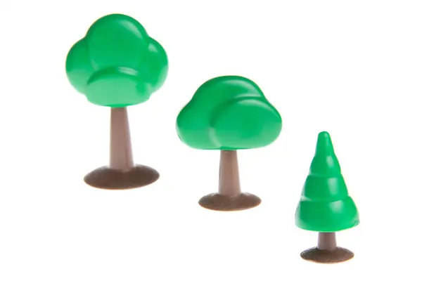 Plastic Toy Tree Isolated White — Stock Photo, Image