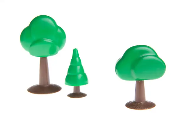 Plastic Toy Tree Isolated White — Stock Photo, Image