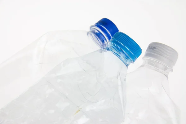 Пластикові Пляшки Білому Тлі — стокове фото